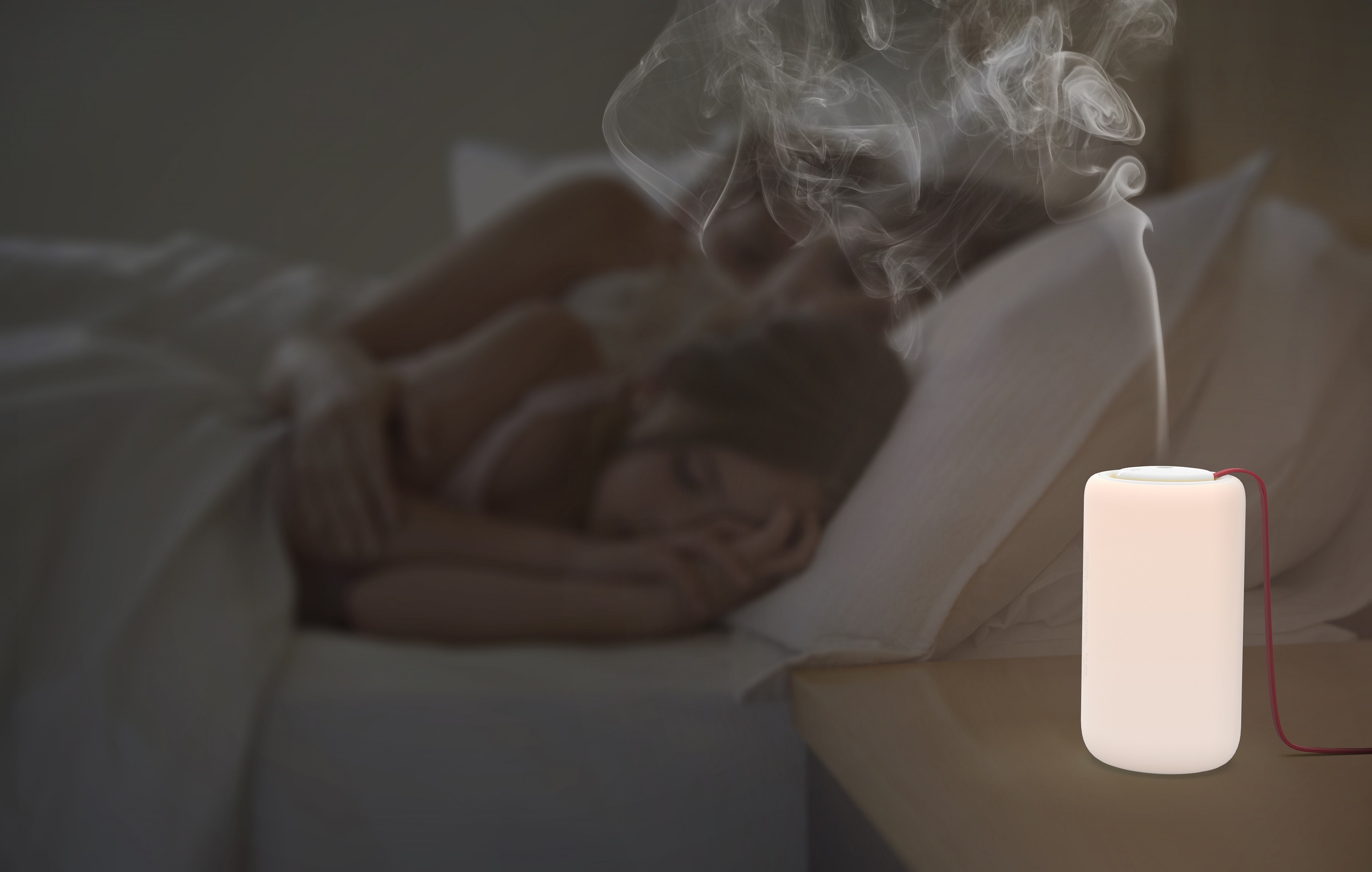 Home & Car Beautiful CUP Air Humidifier, White Modern USB Cool Mist Humidifier with warm white led light