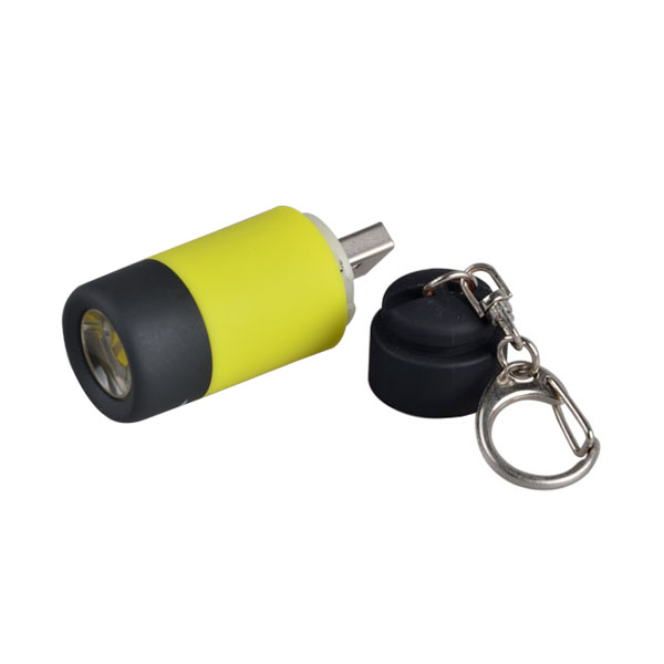 Promotional LED PVC Key Chain USB Custom Mini LED Flashlight Key Chain