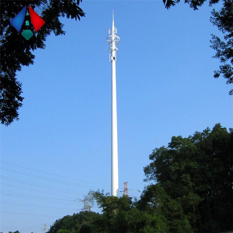 angle telecom galvanized steel tower 4g antenna communication monopole