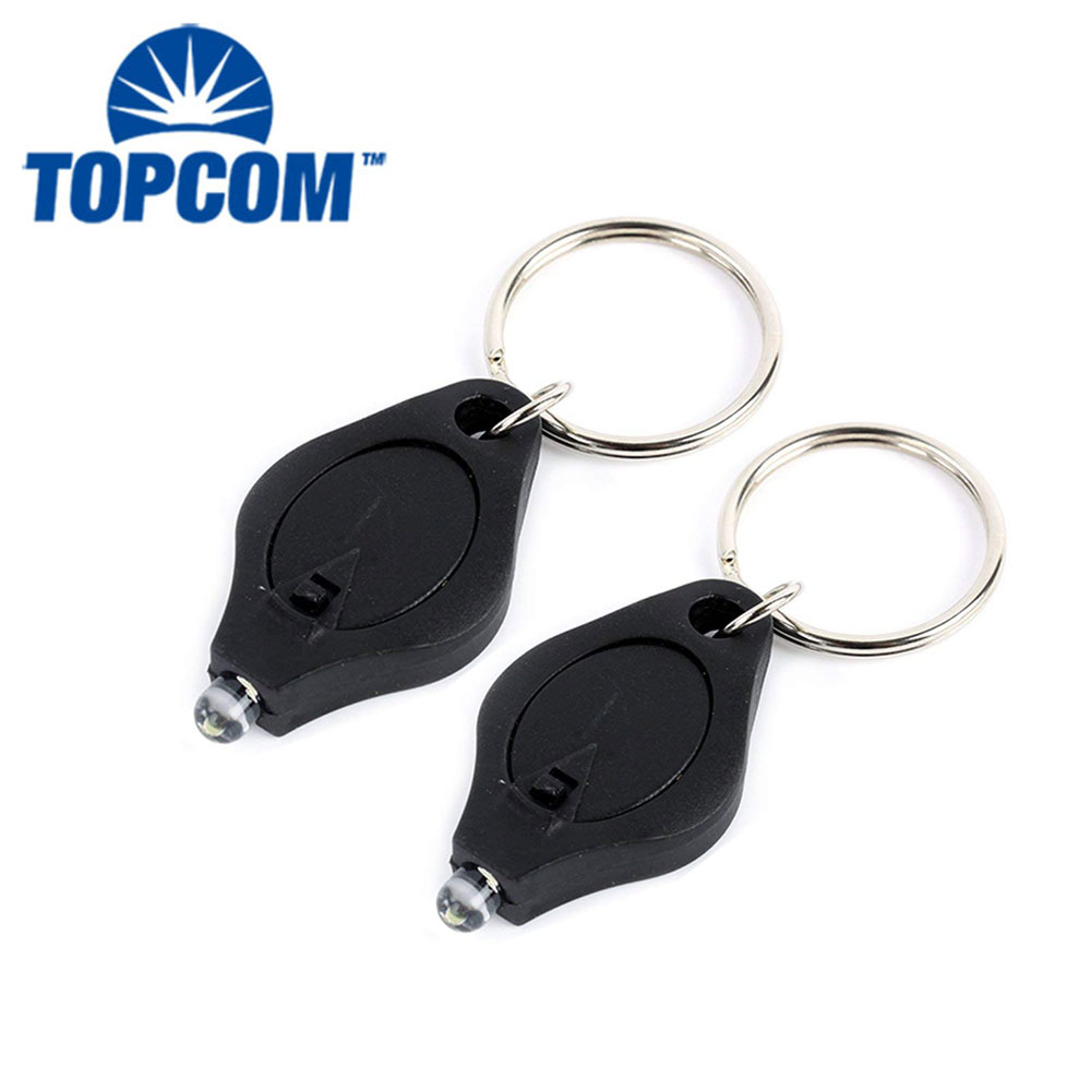 Promotion Gift Mini led Plastic Key Ring Light 365nm UV Light Keychain for detector