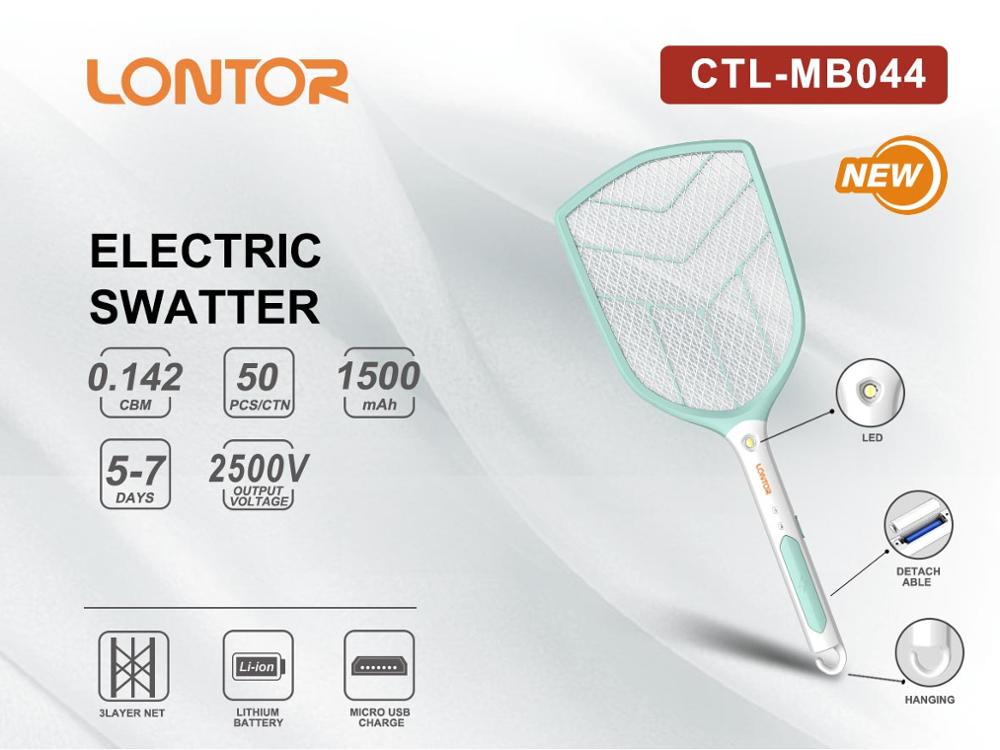 LONTOR rechargeable electric mosquito swatter            CTL-MB044