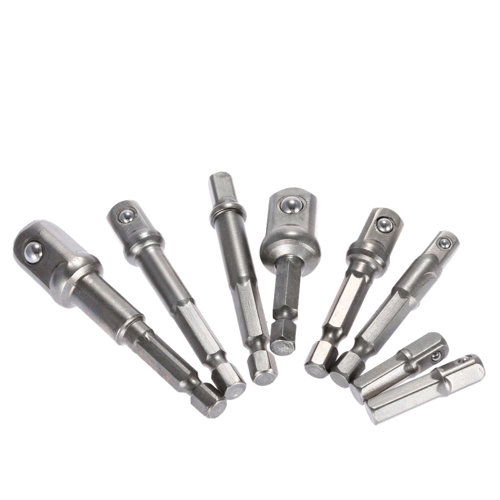 8pcs 1/4 3/8 1/2 Inch Hex Socket Driver Adapters Set Power Drill Extension Bar Bit woodworking tools herramientas