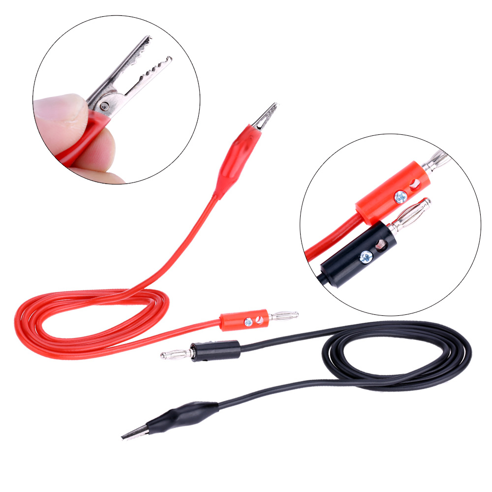 2pcs 30A Power Supply Cable Connecting Lines High Quality Banana Plug to Alligator Clip suitable for DC regulated power supply