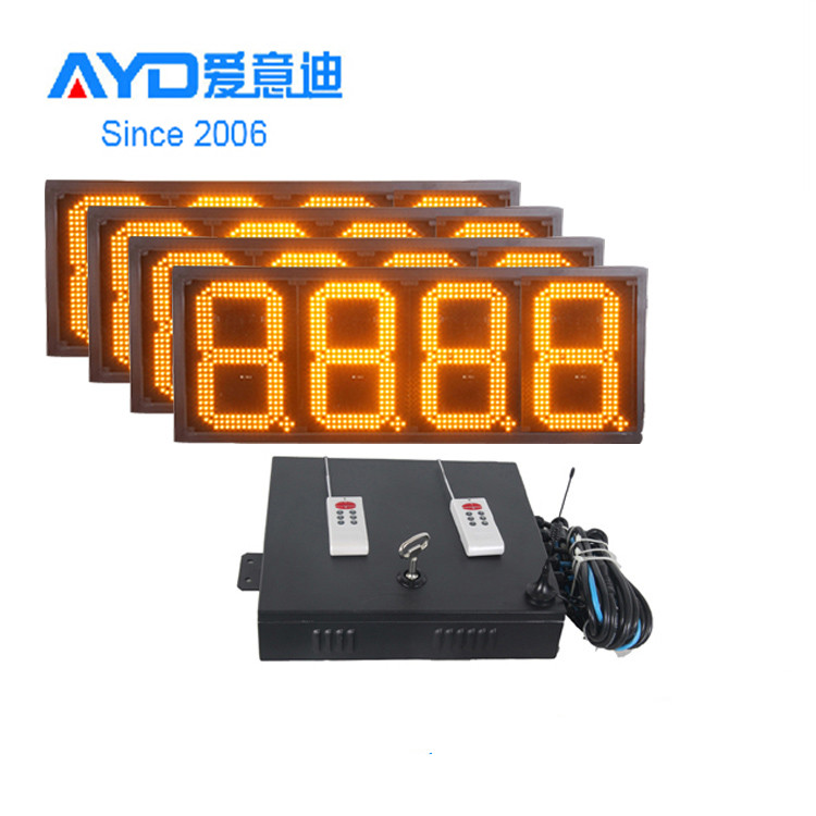 Hidly  12 Inch 7 Segment Bright LED Waterproof Gas Price Sign, Programmable Digit LED Station Sign