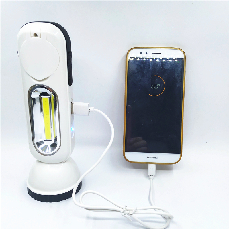 USB flashlight with power output mobile charger flip reading light