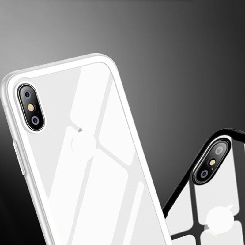 2019 Newest shockproof tpu frame tempered glass back cover mobile phone case For iphone Xs