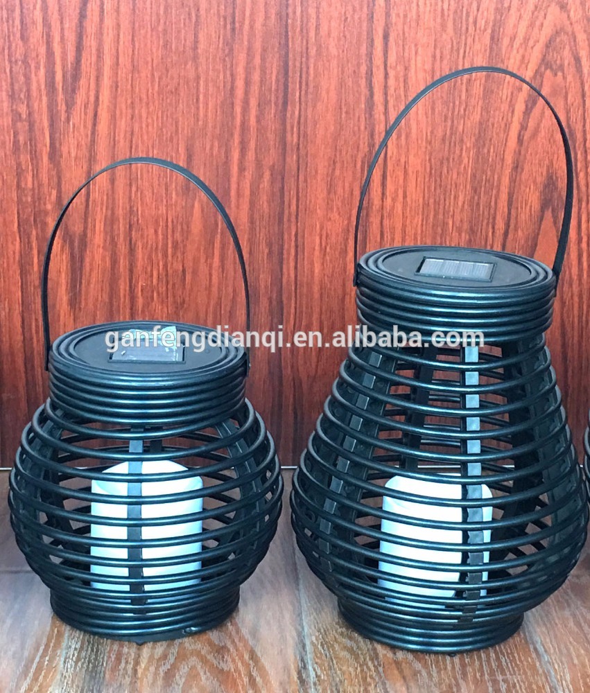 Garden solar rattan lamp PE solar rattan lamp with 10 hours lighting