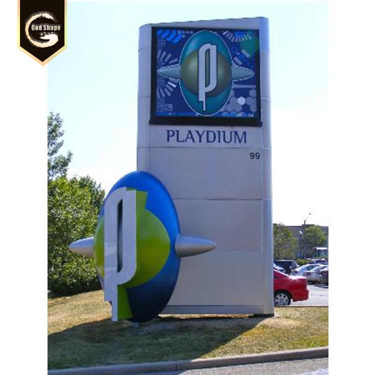 GS factory custom design  3d illuminated signage outdoor pylon signage for advertising