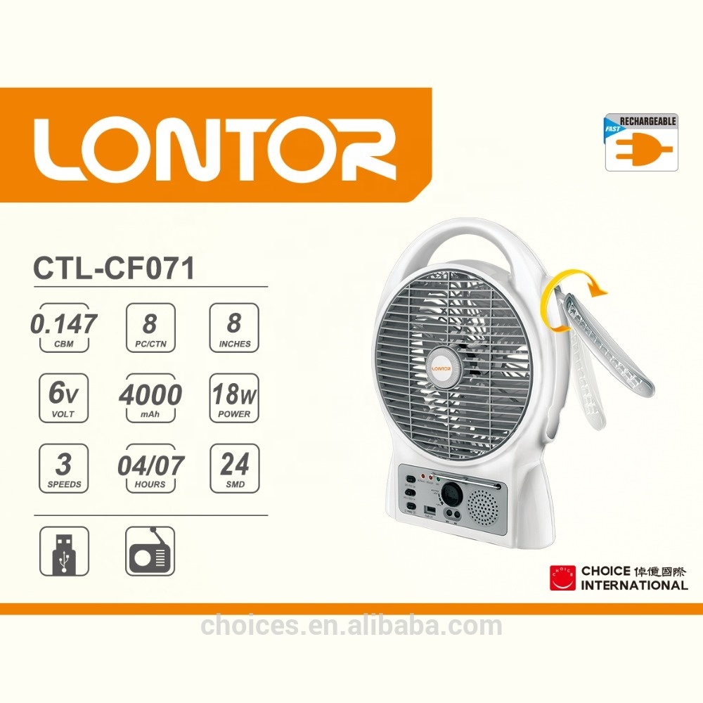 LONTOR Rechargeable Multifunction Table Fan CTL-CF071