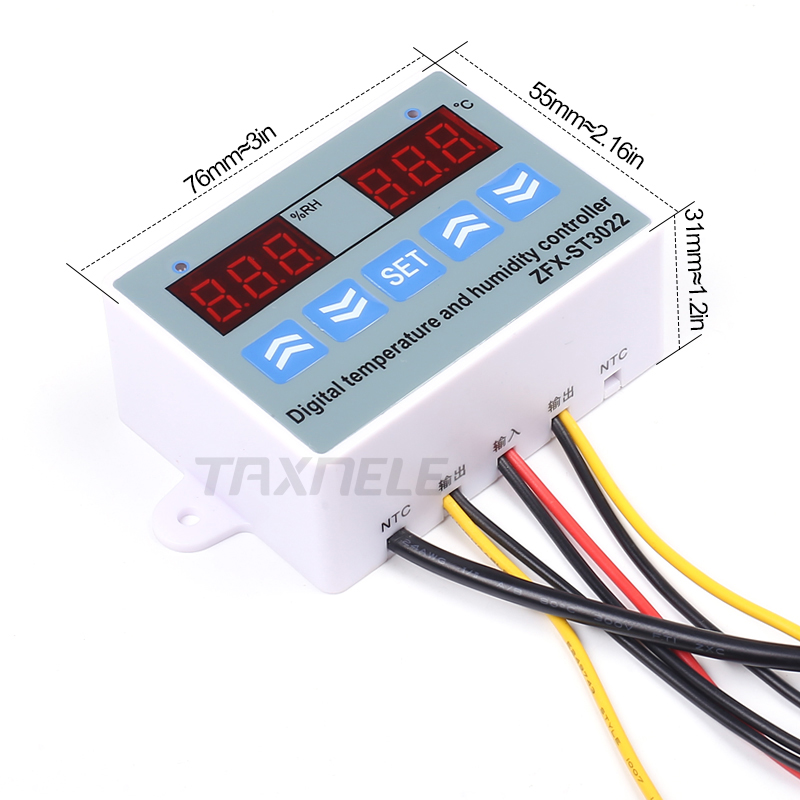 Digital Temperature Humidity Controller Regulator Thermostat Hygrostat Thermometer Hygrometer Control with Humidity Sensors 220V