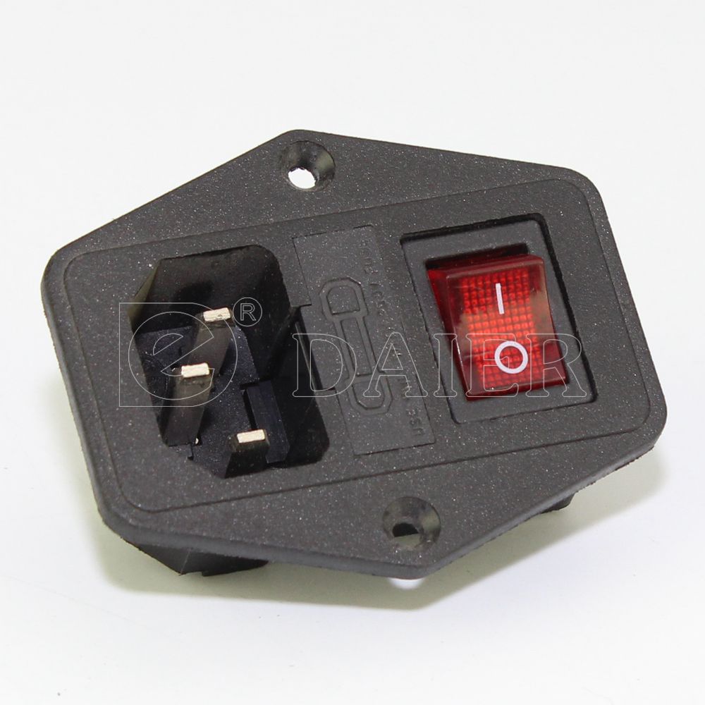 110v ac power socket connector with fuse ac socket