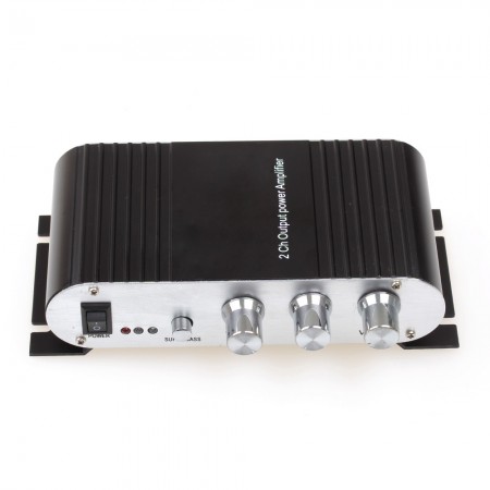 Mini Hi-Fi Amplifier for iPod MP3 Stereo for Car Motorcycle Home 12V Black