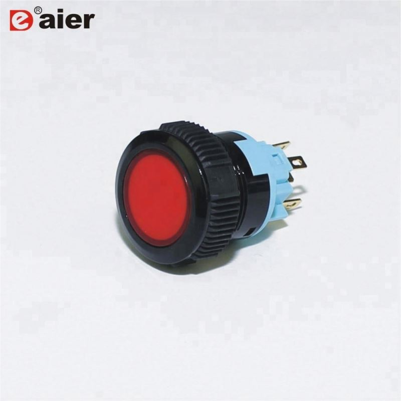 22mm 5 Pin Single Pole 120V Red Light Pushbutton