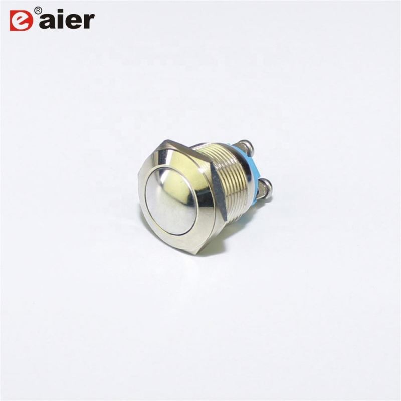 Sealed 19mm SPST Momentary Aluminum Push Button Switch PBS-28B
