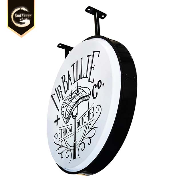 Round shape vacuum forming led Acrylic Light Box Advertising Light Box shop logo sign