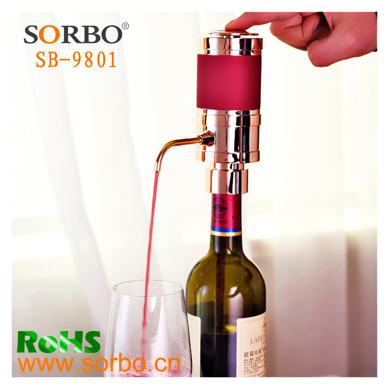 SORBO Factory price wholesale FDA food grade  electric wine aerator,automatic wine decanter,wine pourer