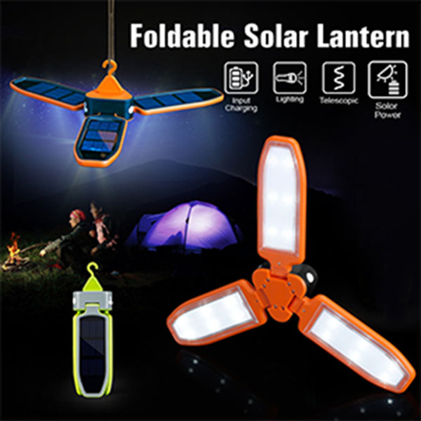 Mini Flexible Solar Panel Rechargeable LED Work Hanging Camping Light