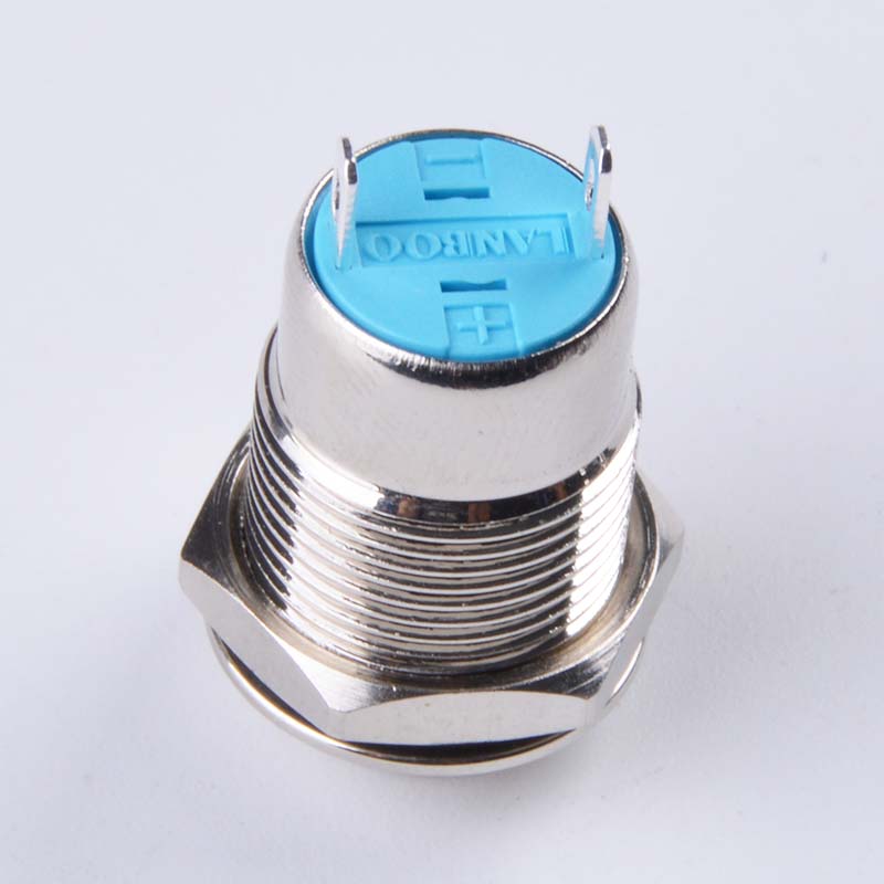 12MM Metal Stainless Stain Switch Latching Power Push Button Flat High Head 1NO momentary latching type 2PIN Car System Home use