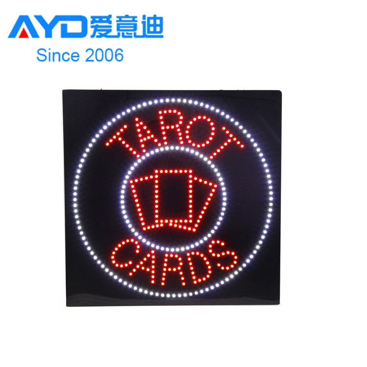 Tarot  Cards 24*24 Inch Indoor Advertising  LED Open Neon Sign Board with High Brightness For shops