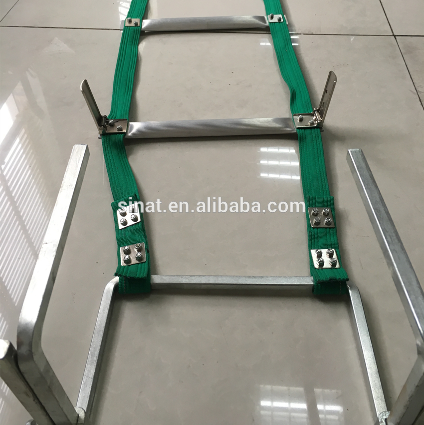 Green fire escape rope ladder