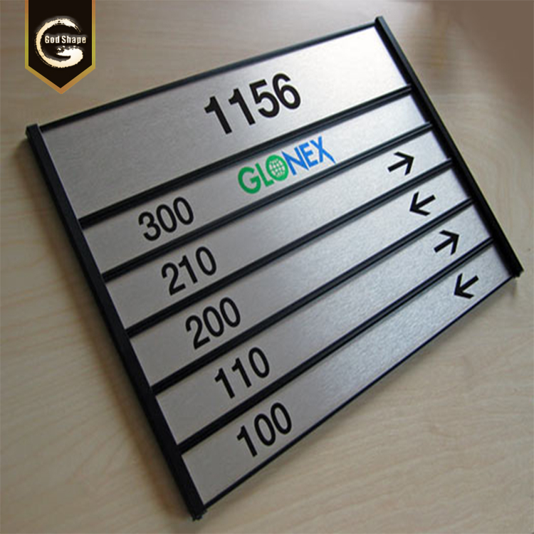 Aluminum alloy profile wall assemble wayfinding signage interior office nameplate identification slot panel sign