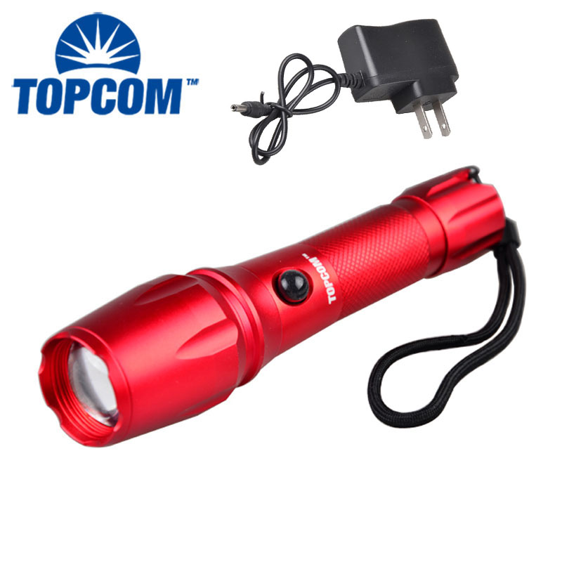 TP-1877 1*18650 rechargeable battery powered XM-L T6 rechargeable led torch