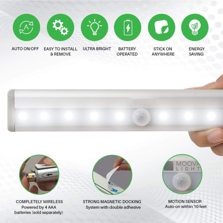 10 LED Battery Operated Pir Motion Sensor Light,LED Motion Sensor Night Light,LED Closet Light