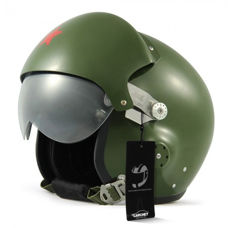 Green Motorcycle Helmet Dual Visor Full Helmet Adjustable Size High Duty