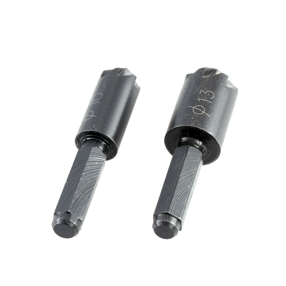 2pcs High Carbon Steel Chamfer Reamer Countersink Set Chamfering Bit Pratical Chamfering Cutter Hole Saw Seven Flute Hex Shank