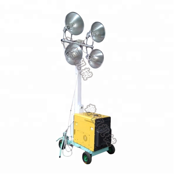 telescopic mast light/lighter tower mounted on small car