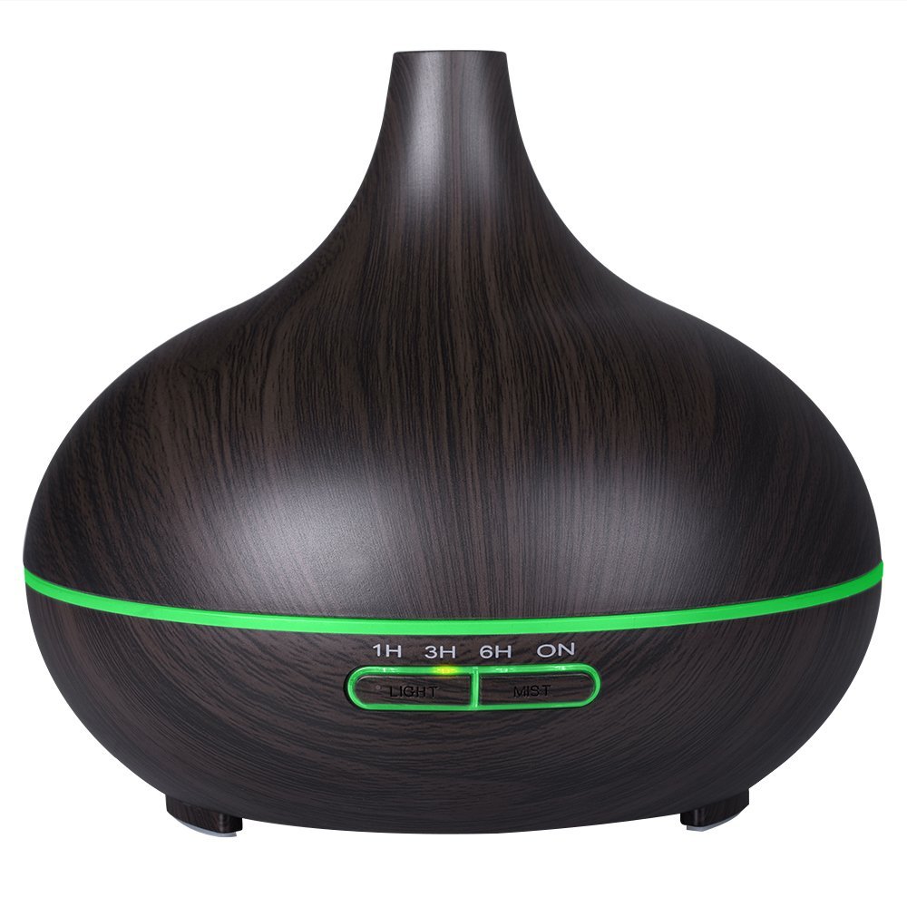 Hidly 300ml Essential Oil Diffuser, Wood Grain Ultrasonic Breathe Easy Humidifier