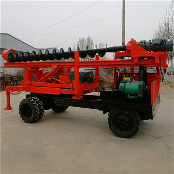 Wheeled Type Spiral Pile Drilling Machine