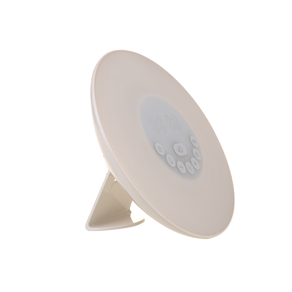 Multi Colors LED Light with Sunrise Simulation Wake Up LED  Wake up light children alarm clock  music play clock for desktop