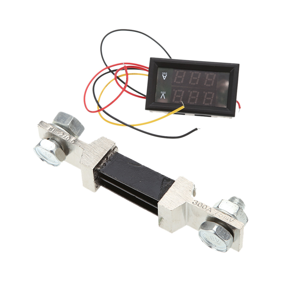 0~ DC300V 300A 2 in 1 Digital Voltage Current Tester Dual LED Display Voltmeter Ammeter With Shunt Voltimetro Amperimetro