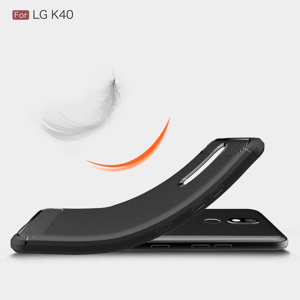 New Arrival Shockproof Carbon Fiber Case Cover for LG K40 TPU+PC case