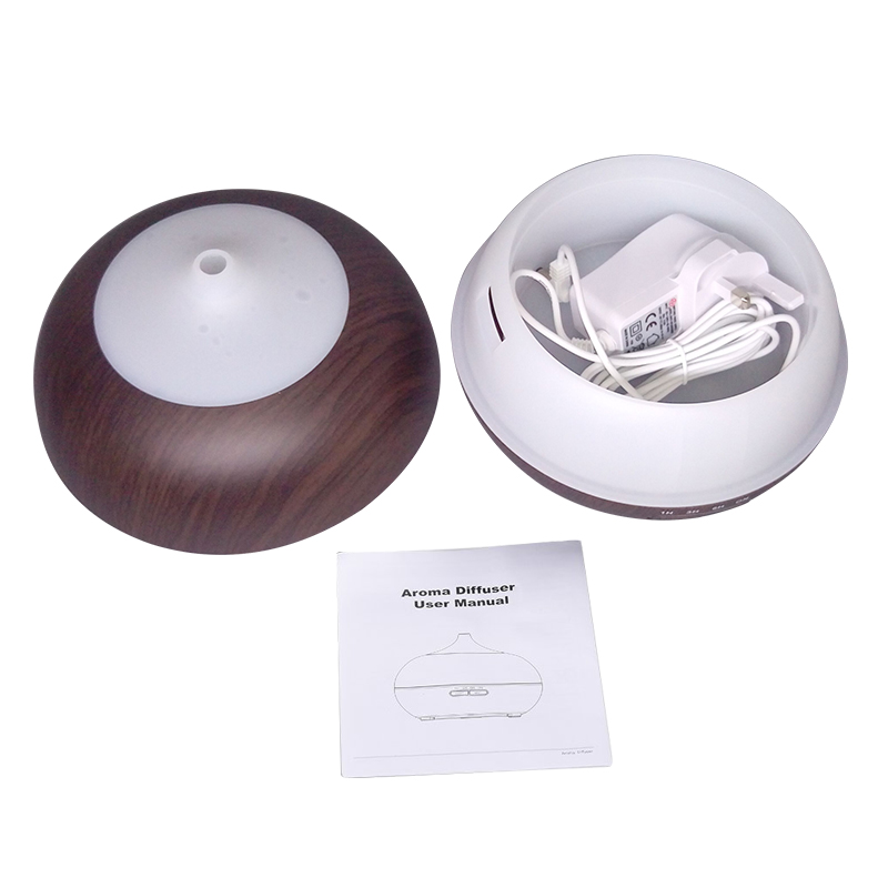 Dark Wood Diffuser Aroma 400ml,Essential Oil Cool Mist Humidifier,RGB Led Table Light diffuser