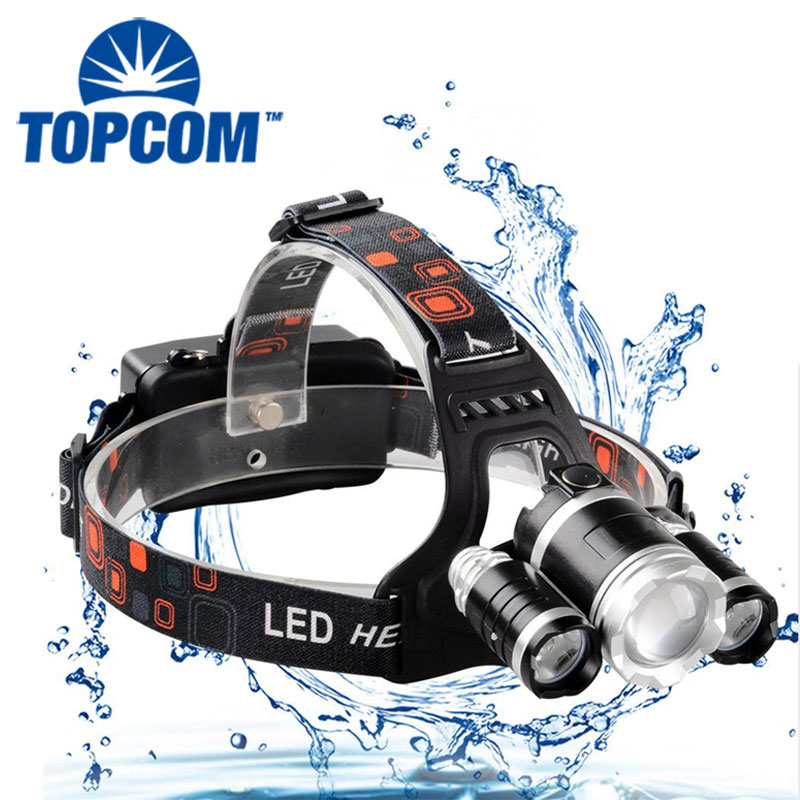 Flash Light Waterproof 3 LED 4 Modes 18650 Rechargeable Zoom High Power Headlamp