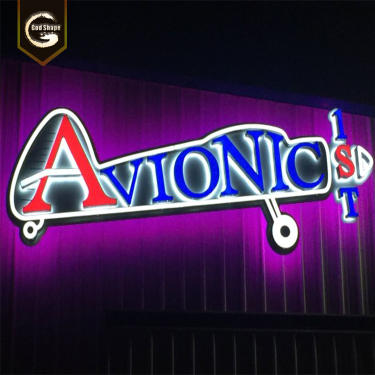 Affordable used outdoor lighted signs luminous channel letters frontlit letters  purple