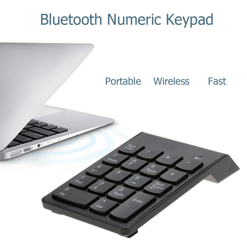 Bluetooth 3.0 Numeric Digital Keyboard Keypad Wireless Keyboard Number Pad 18 Keys Mini Keyboards for Laptop Tablet Smartphone