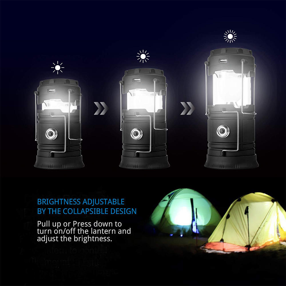 Portable LED Solar Powered Emergency Lantern Light Outdoor Rechargeable Solar Lantern For Camping