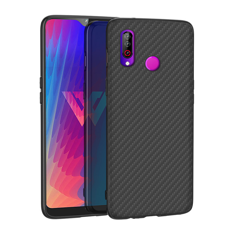 Matte Finish Carbon Fiber Textured Light Thin Shock Absorbing Bumper Skin hard case for LG W30