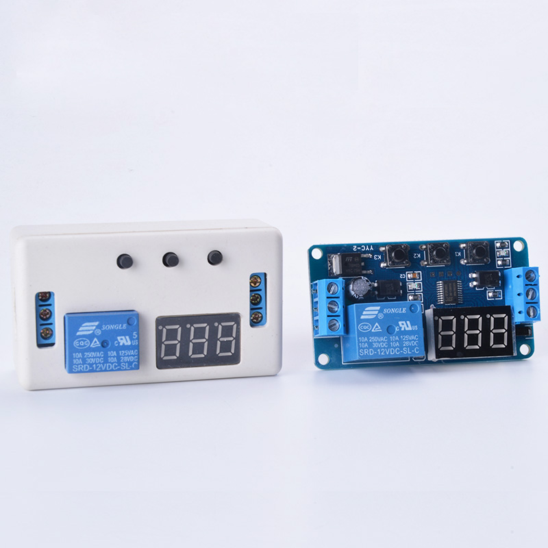 Relay Module DC12V Adjustable Trigger Time Delay Relay Module Programmable Timer Relay With Case