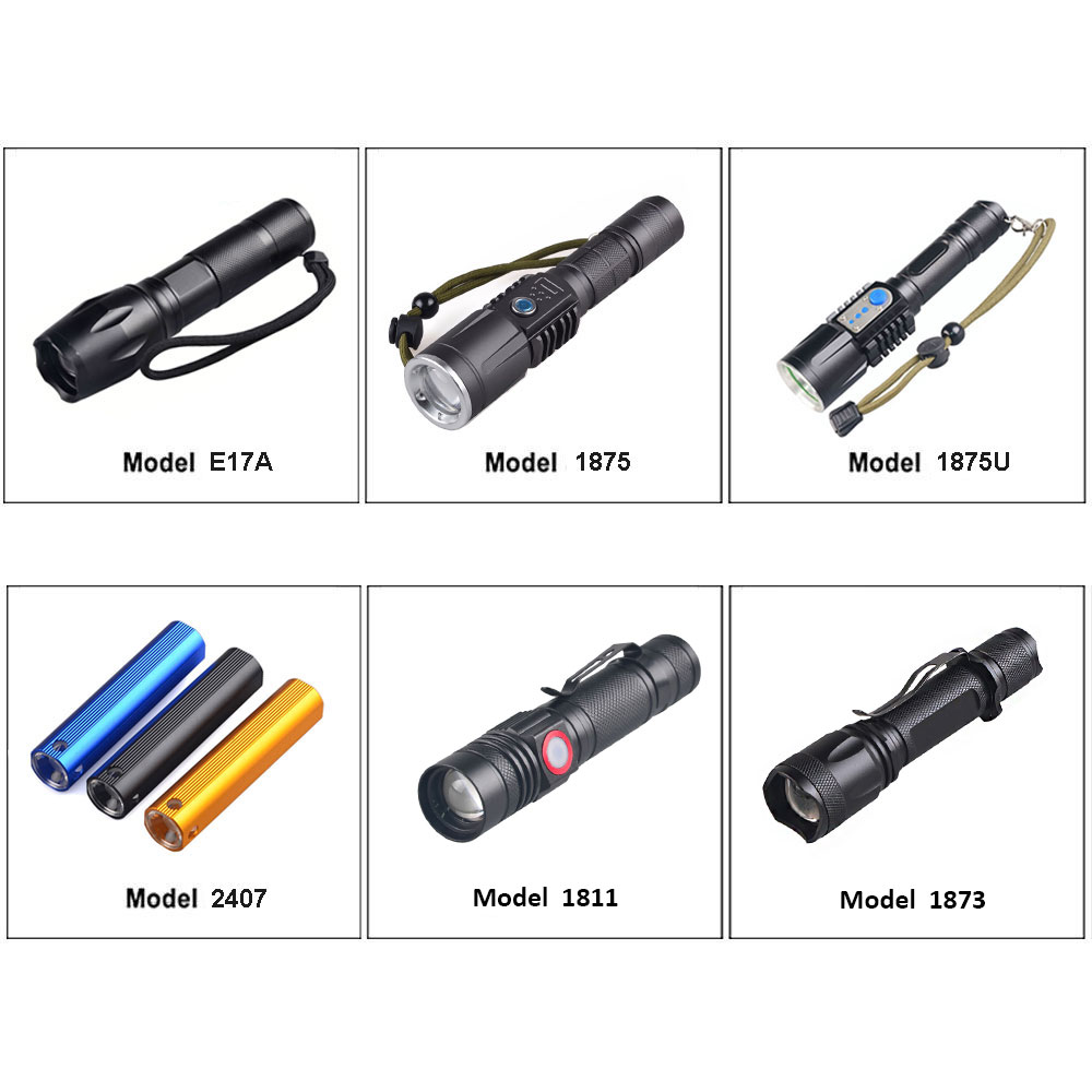 Powerful LED Light Camping Usage USB Rechargeable Flashlight