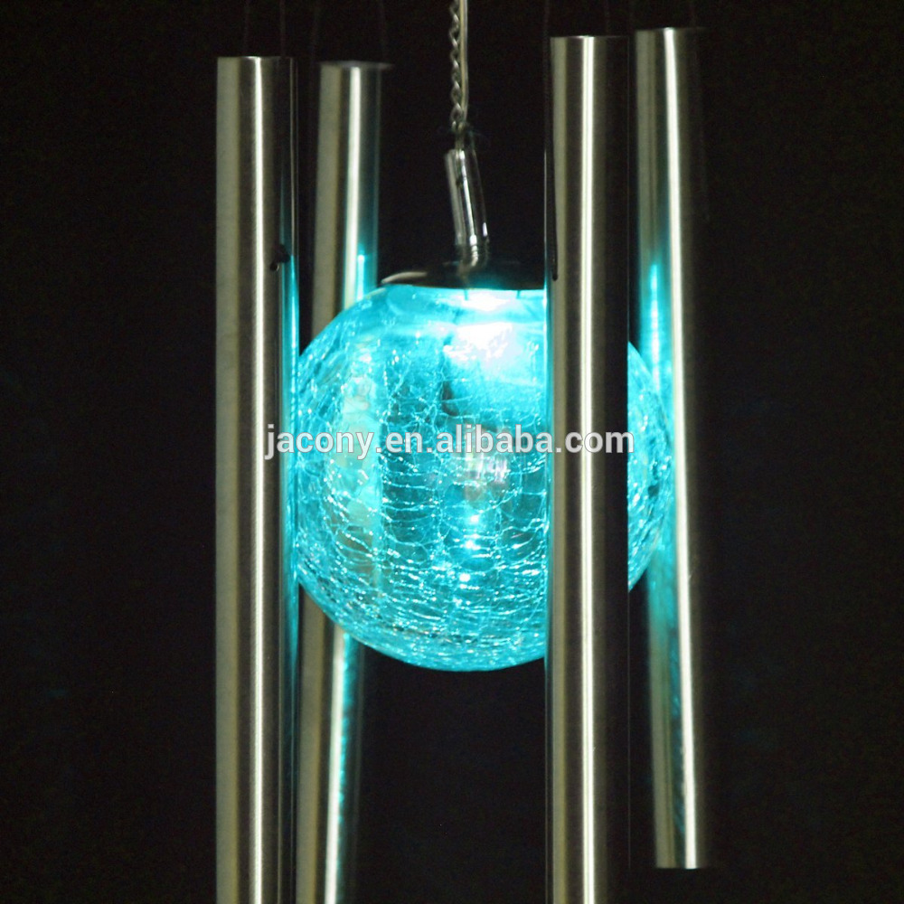 Solar Crackle Glass Color Changing Wind Chime light (JL-2638)