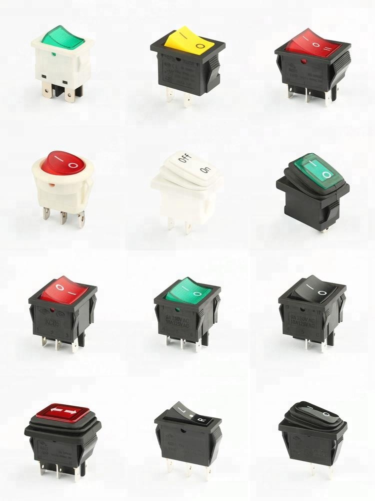 3 pins on off 6A 250VAC/10A 125VAC T85 2 way light rocker switch with led indicator