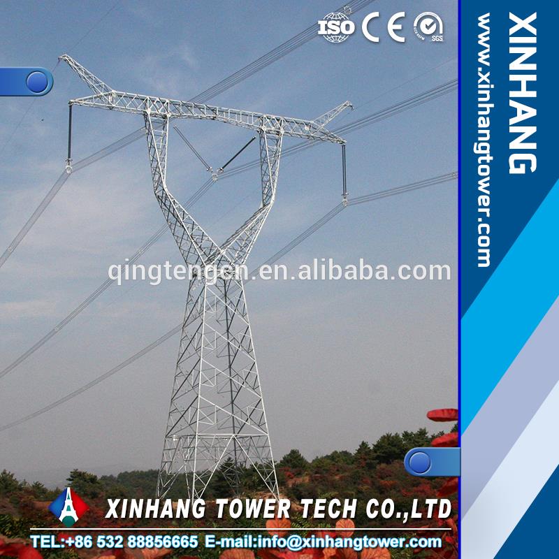 110KV Hot dipped galvanized electrical power line steel tower