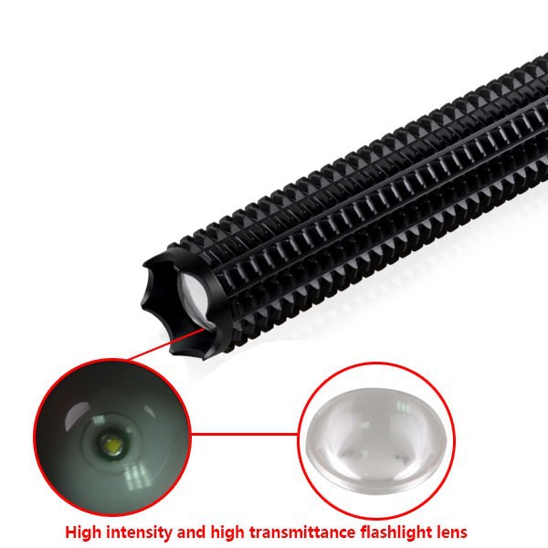 Portable 2000 lumen t6 led zoomable self defense weapons flashlight usb charging