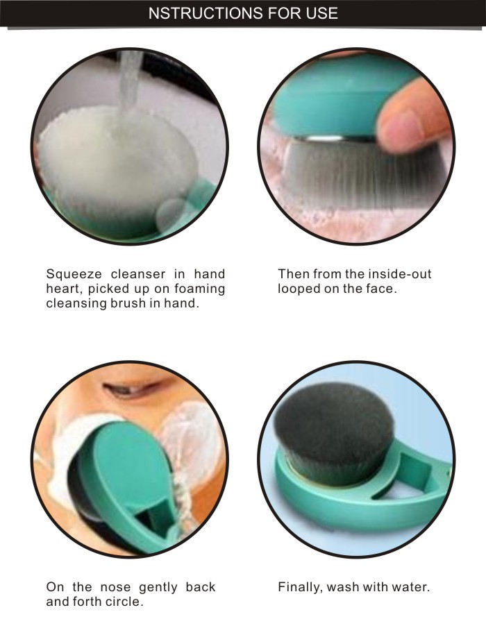 Eco-Friendly Amazon Hot-sale ABS Handle Facial Brush