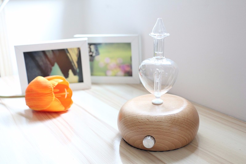 Europe Hot-sales Glass & Wood Scent Fragrance Nebulizing Essential Oil Diffuser, Lamp Humidifier with 70ml Oil without Water