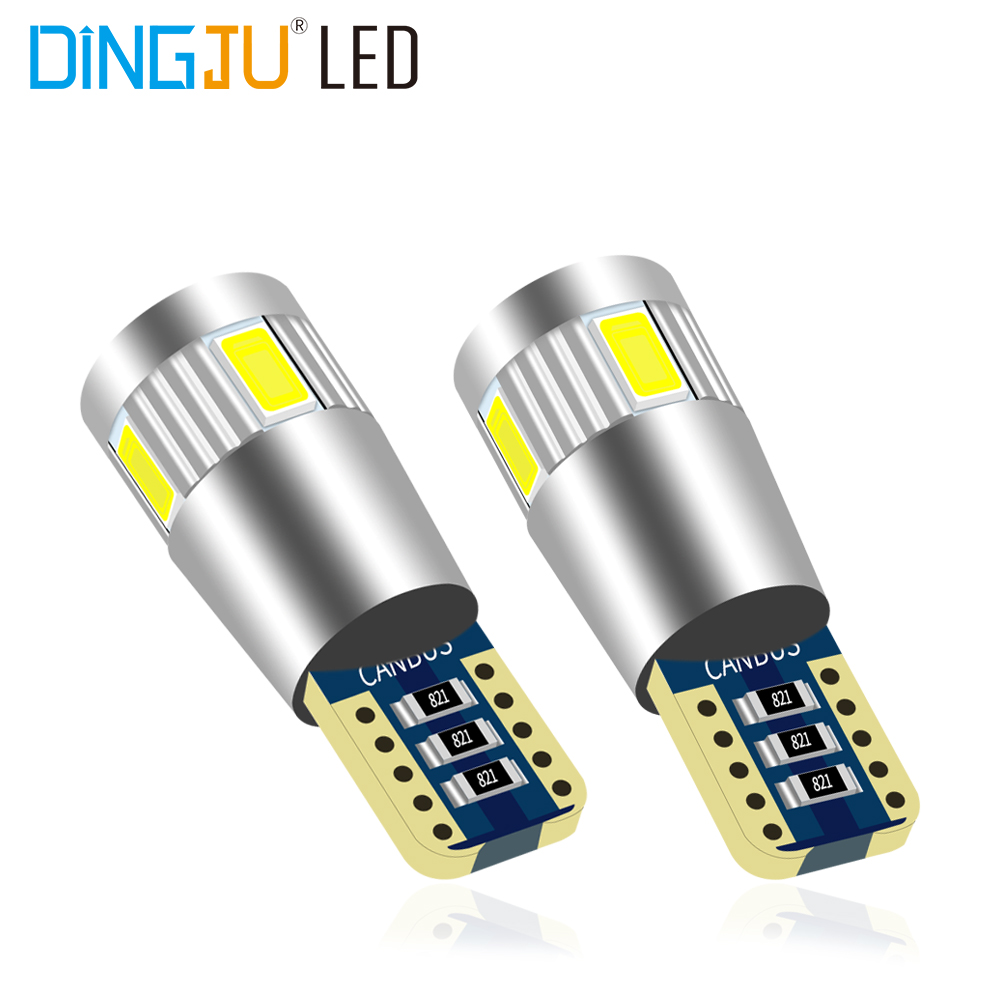 Factory Price Wholesale T10 5730 6smd Canbus Lamp White Car W5w Bulb 0.2A 100lm Led Interior Light Licence Plate With Bottom